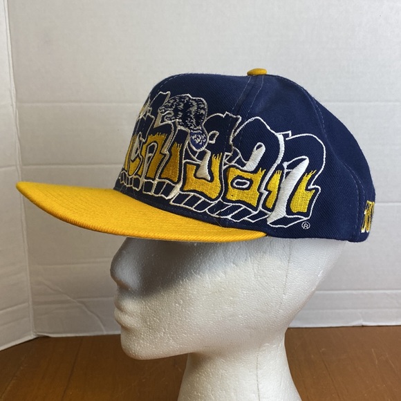 Vintage Michigan Wolverines NCAA Wool Blend Graffiti Snapback Hat by TOW - Picture 2 of 10